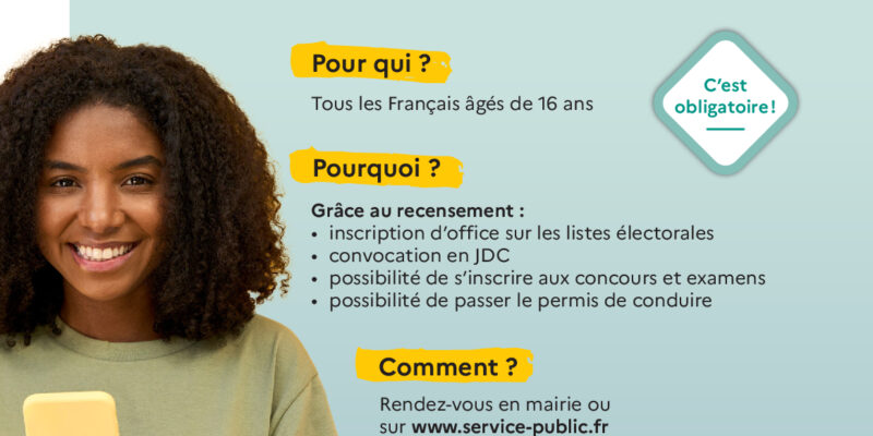 Recensement obligatoire à partir de 16 ans